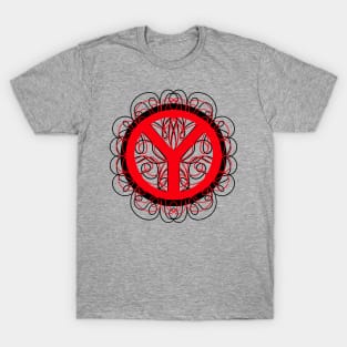 Peace Sign Red And Black T-Shirt